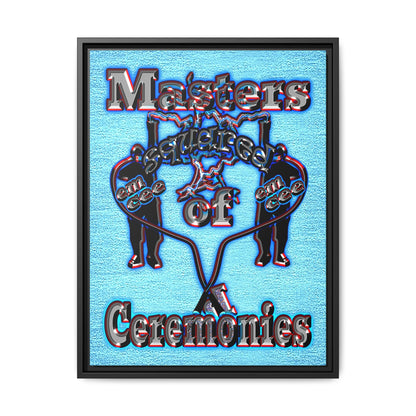 em cee squared - framed canvas art (faded blue)