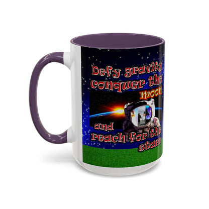 defy conquer reach - Accent Mug ('snoops' background)