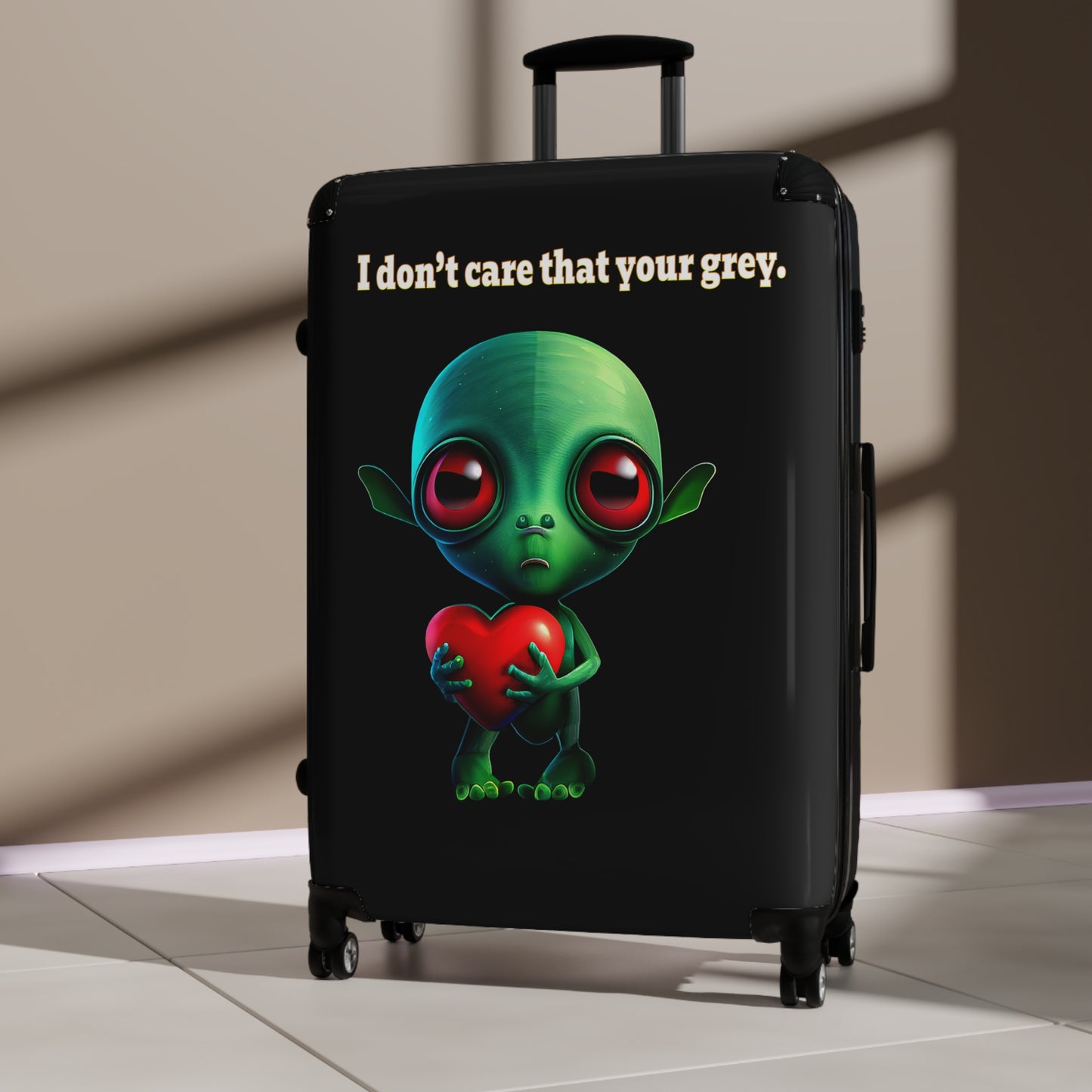 I don't care that your grey - Suitcase (black)