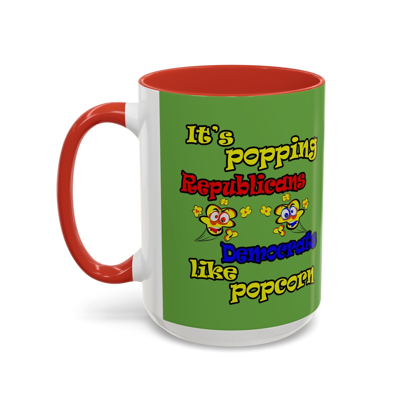 popping like popcorn - Accent Mug (green)