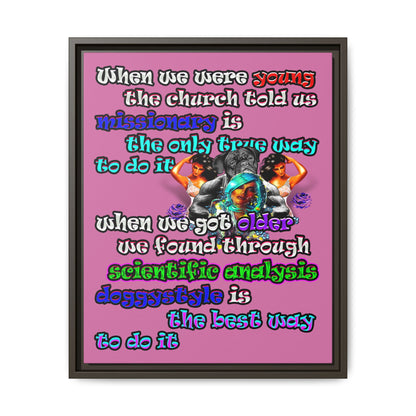 doggystyle - framed canvas art (light pink)