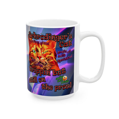 schrodinger's cat - White Mug (grey-pink wave)