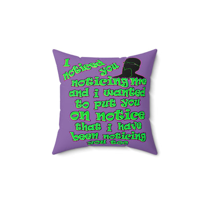 noticed you noticing - Faux Suede Square Pillow - (light purple)
