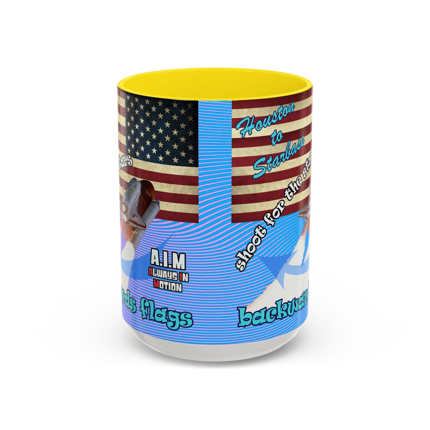 shoot for the stars - Accent Mug (light blue-purple wave)