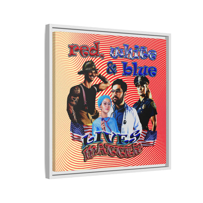 rw&b lives matter - framed canvas art (yellow-orange wave)