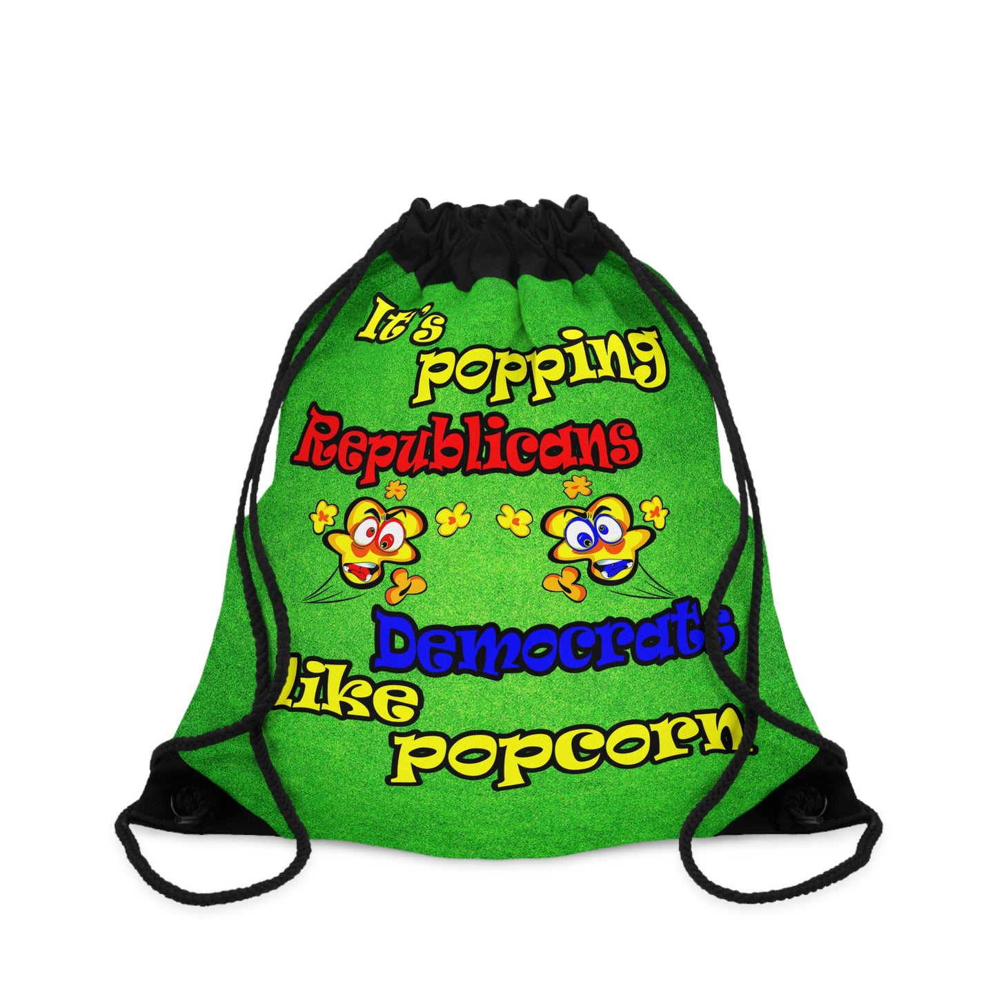 popping like popcorn - Drawstring Bag (green turf)