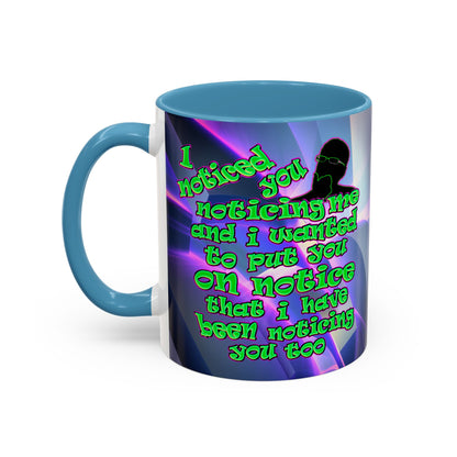 noticed you noticing - Accent Mug (grey-pink wave)