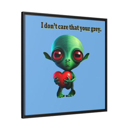 I don't care that your grey - framed canvas art (light blue)