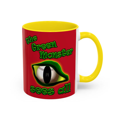 green monster - Accent Mug (dark red)