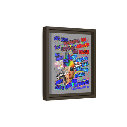 drop the beat - framed canvas art (grey)