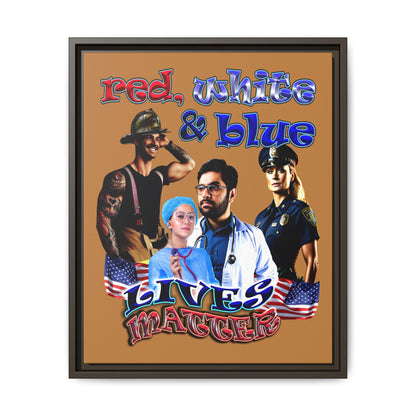 rw&b lives matter - framed canvas art (light brown)