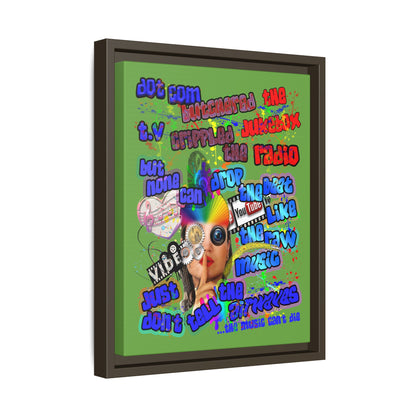 drop the beat - framed canvas art (green)
