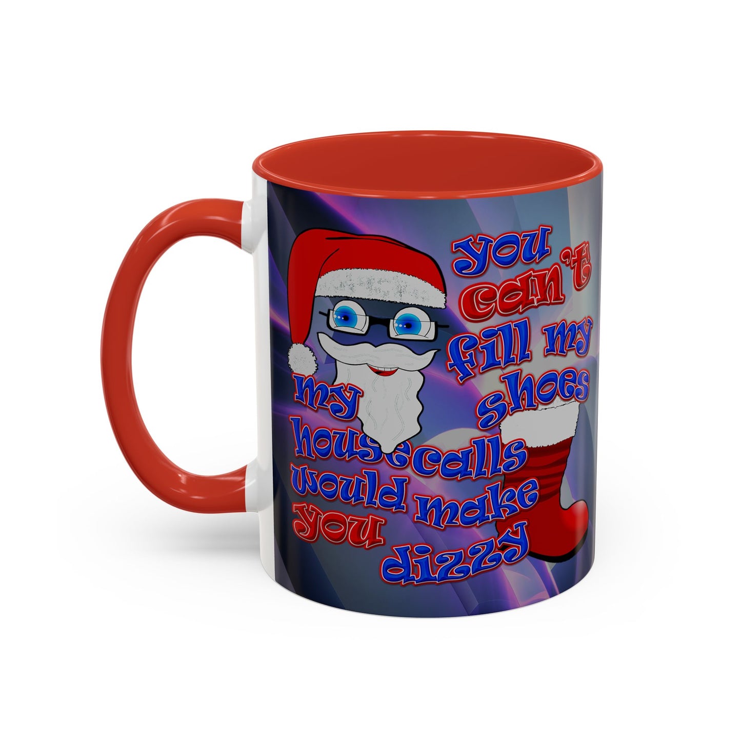 santa's shoes - Accent Mug (grey-pink wave)