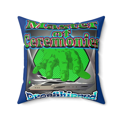 logo - Faux Suede Square Pillow - (dark blue)