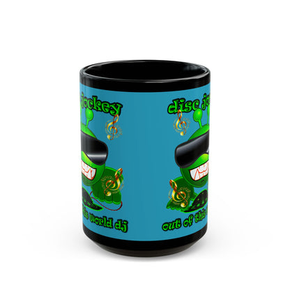 disc jockey - Black Mug (turquoise)