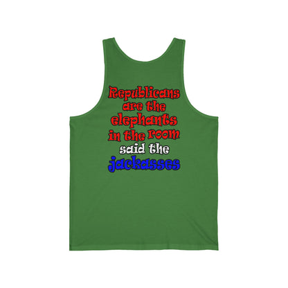 donkeys and elephants - Unisex Jersey Tank