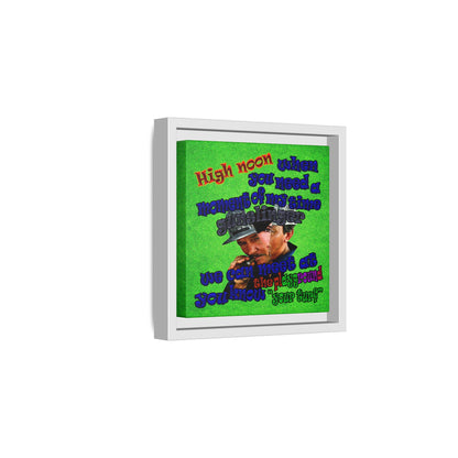 high noon - framed canvas art (green turf)
