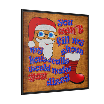 santa's shoes - framed canvas art (brown papyrus)