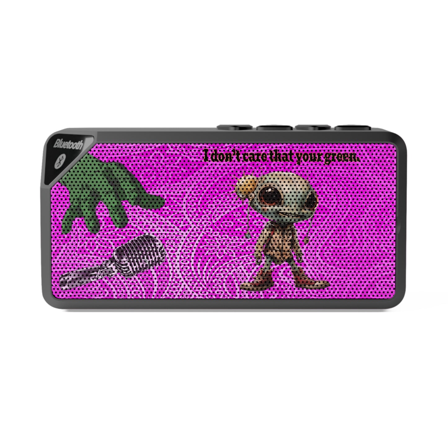 I don't care that your green - Jabba Bluetooth Speaker (pink swirl)