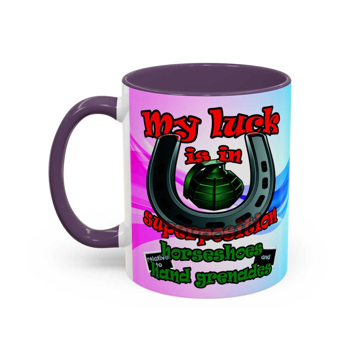 my luck - Accent Mug (light blue-pink wave)