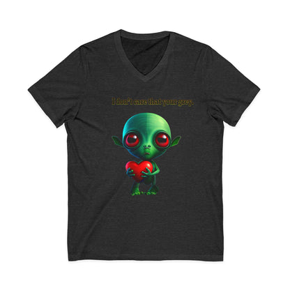 I don't care that your grey - Unisex Jersey Short Sleeve V-Neck Tee