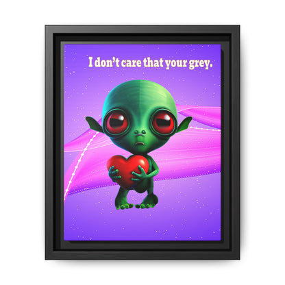 I don't care that your grey - framed canvas art (purple-pink wave)