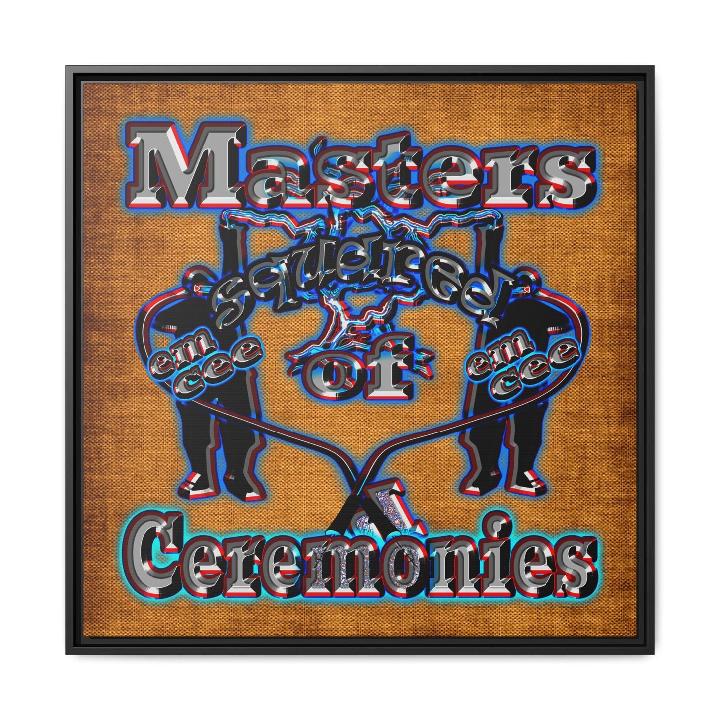 em cee squared - framed canvas art (brown papyrus)