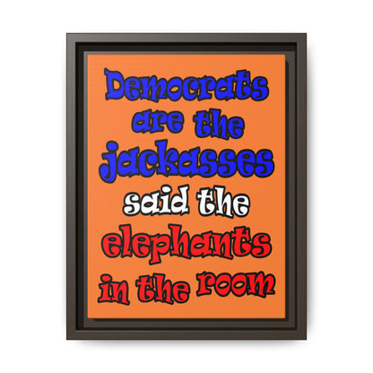donkeys and elephants - framed canvas art (crusta)