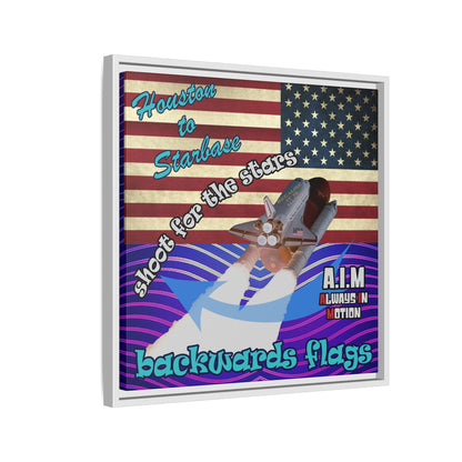 shoot for the stars - framed canvas art (purple wave)