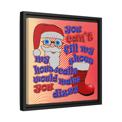 santa's shoes - framed canvas art (yellow-orange wave)