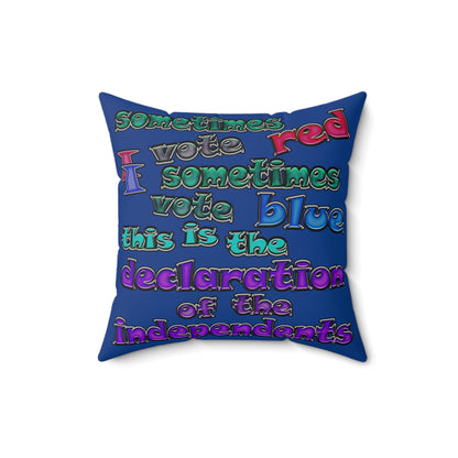 declaration of the independents - Faux Suede Square Pillow - (dark blue)