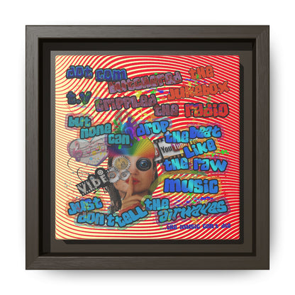 drop the beat - framed canvas art (yellow-orange wave)
