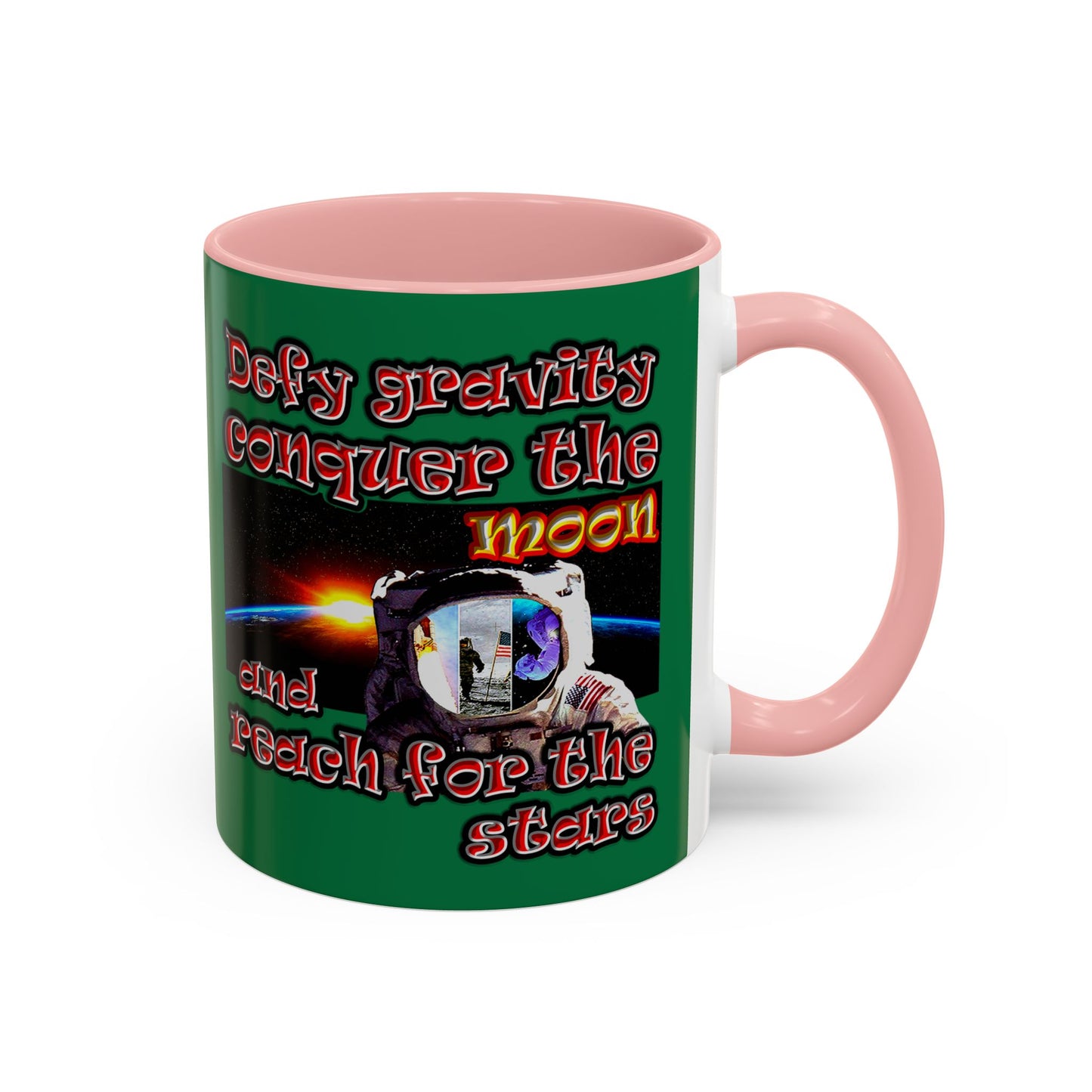 defy conquer reach - Accent Mug (dark green)