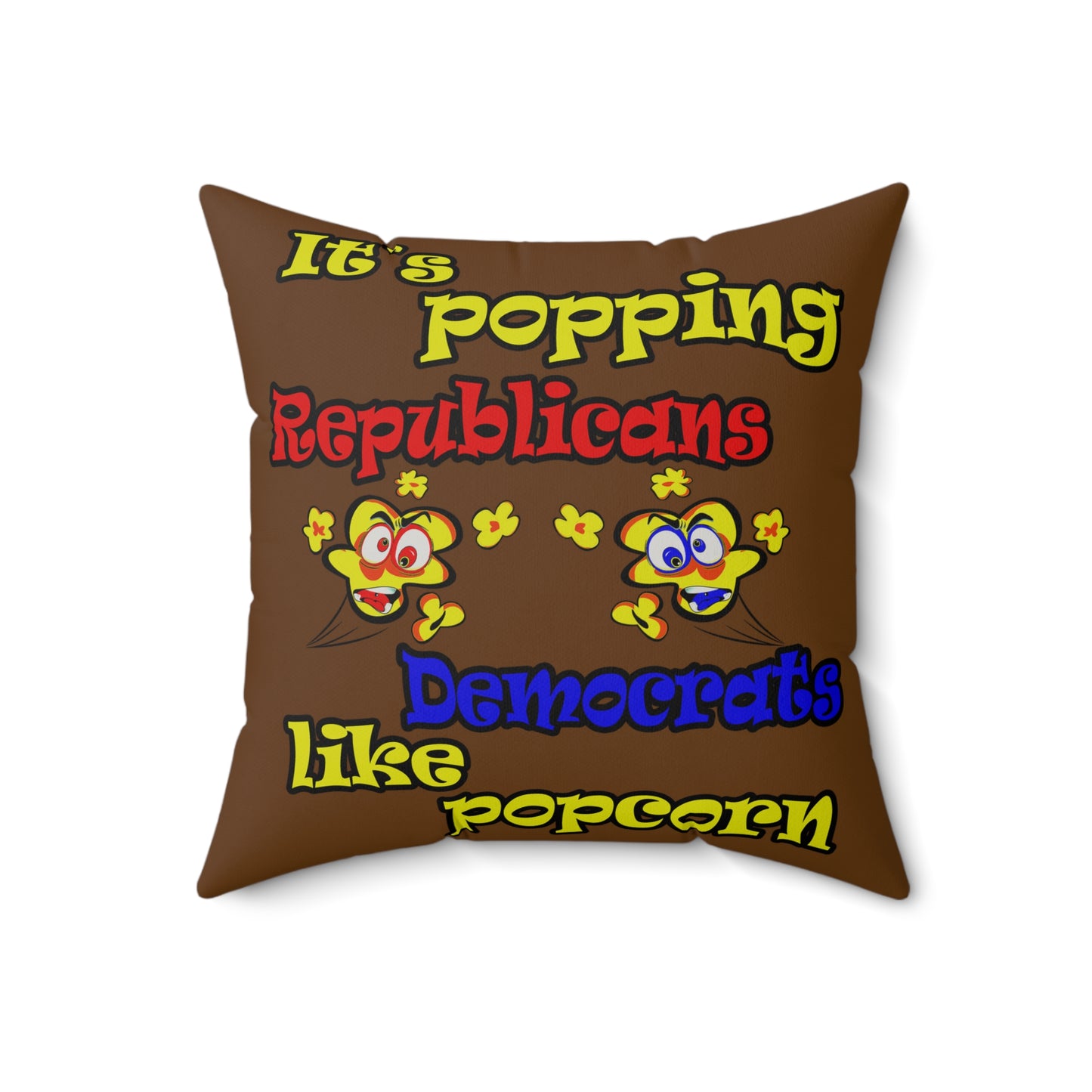 popping like popcorn - Faux Suede Square Pillow - (brown)