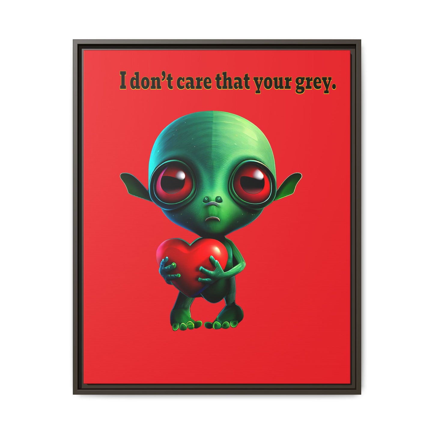 I don't care that your grey - framed canvas art (red)