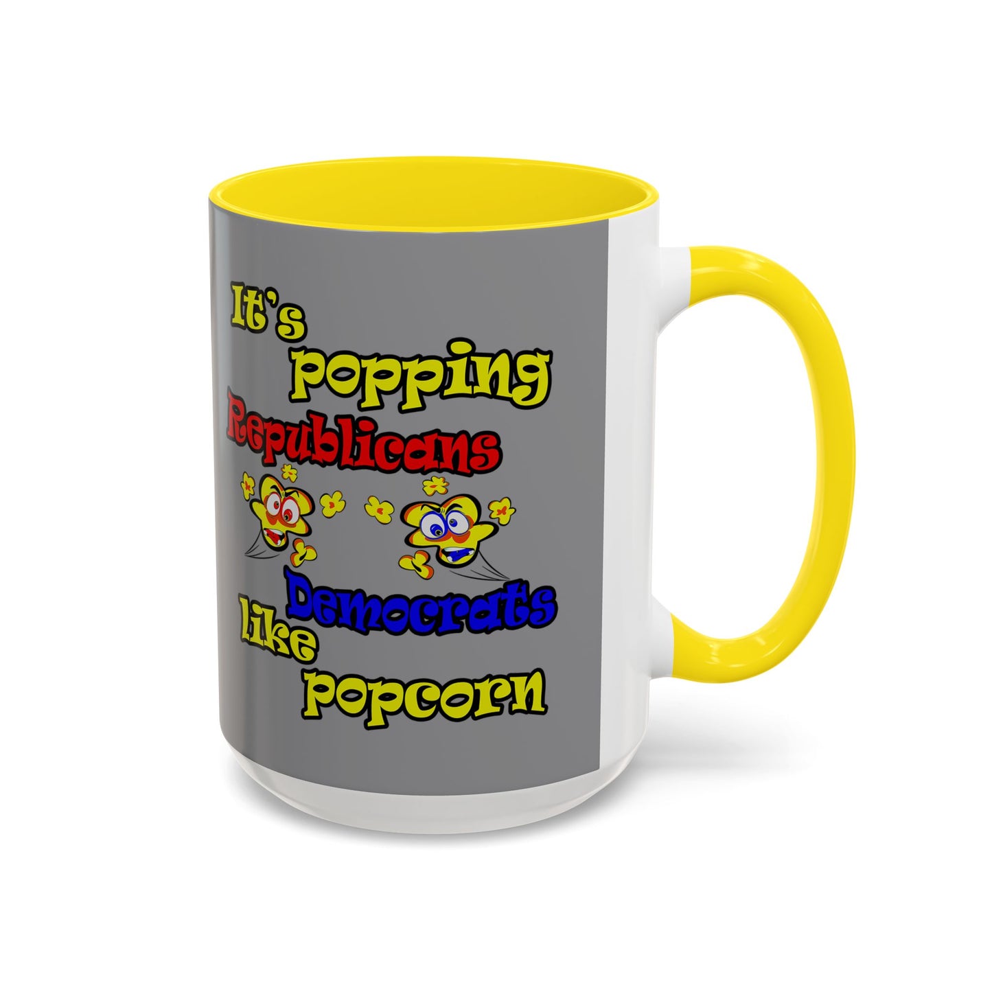 popping like popcorn - Accent Mug (grey)