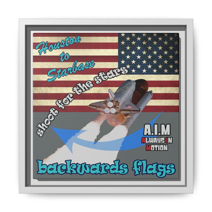 shoot for the stars - framed canvas art (dark grey)