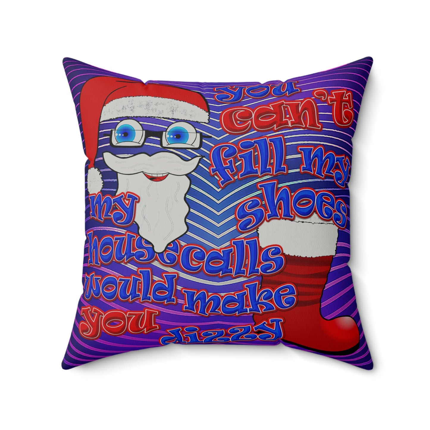 santa's shoes - Faux Suede Square Pillow - (purple wave)
