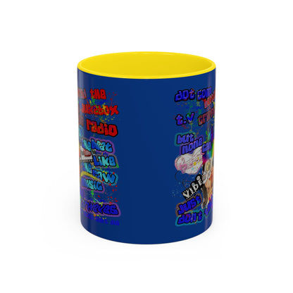 drop the beat - Accent Mug (dark blue)
