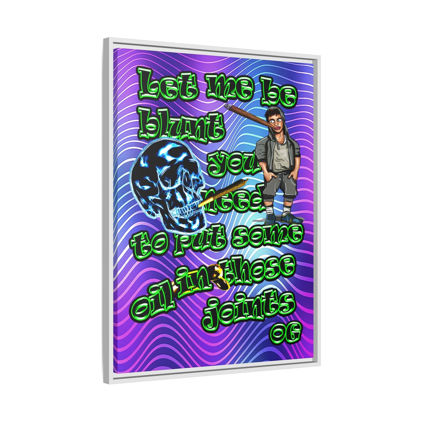 og - framed canvas art (purple wave)