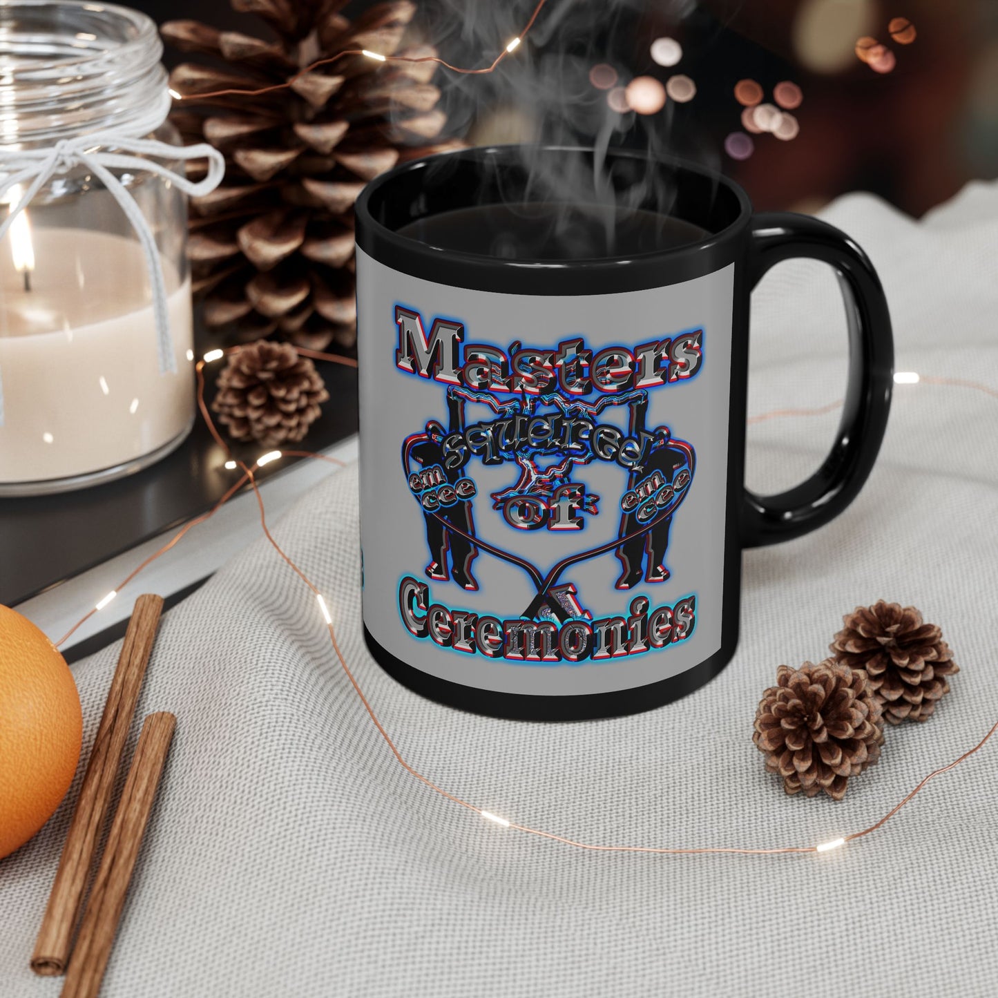 em cee squared - Black Mug (light grey)