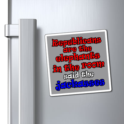 donkeys and elephants - Magnets - (grey)