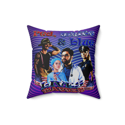 rw&b lives matter - Spun Polyester Square Pillow - (purple wave)