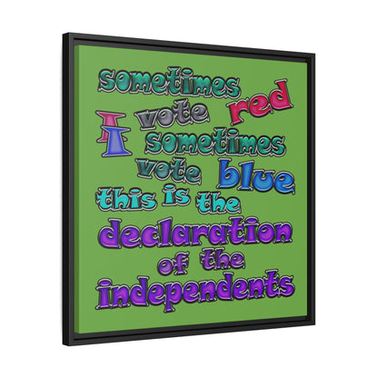 declaration of the independents - framed canvas art (green)