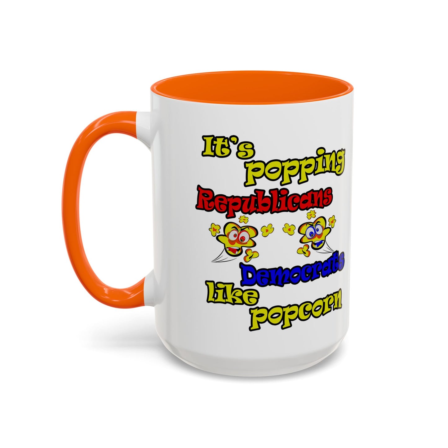 popping like popcorn - Accent Mug (white)