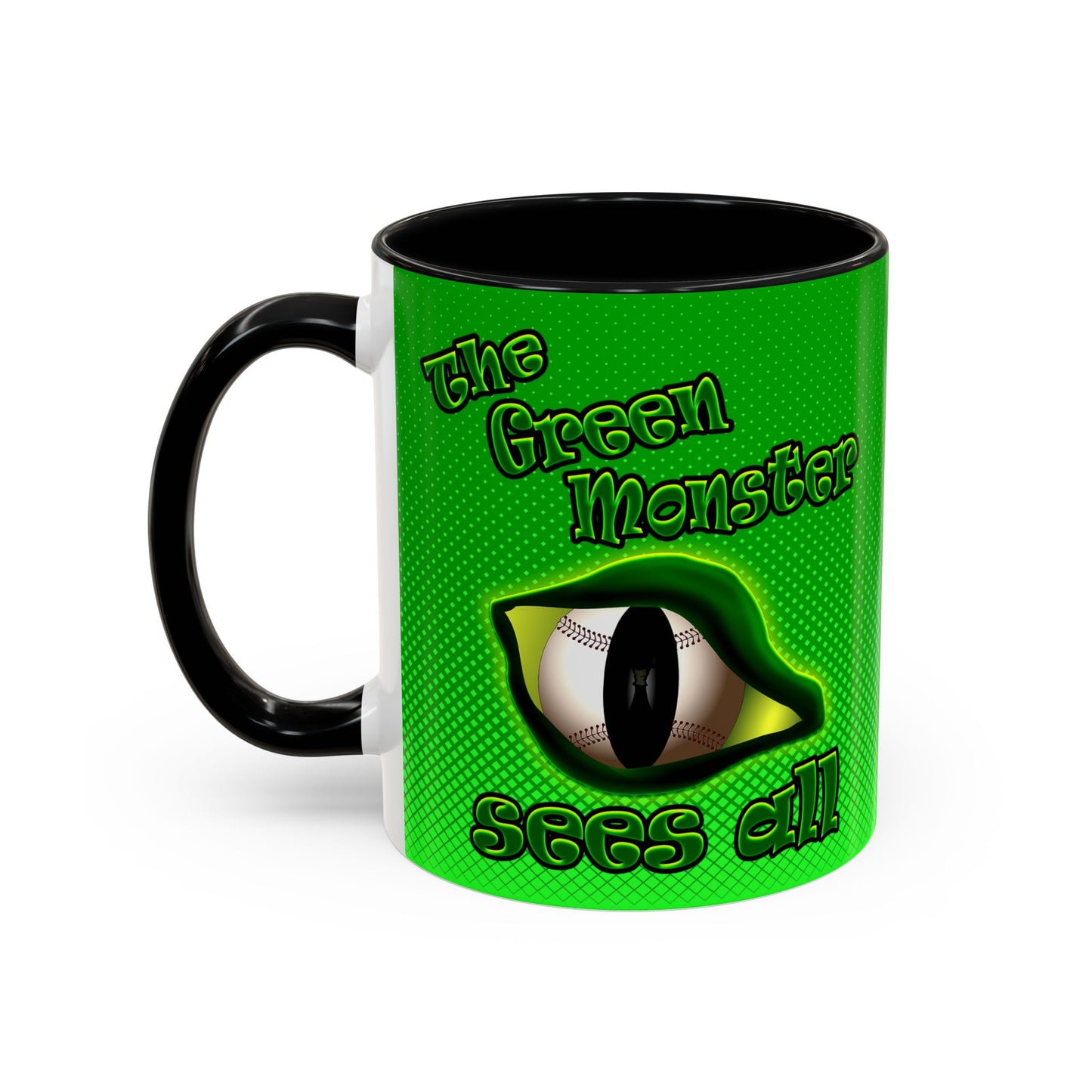 green monster - Accent Mug (logo green)