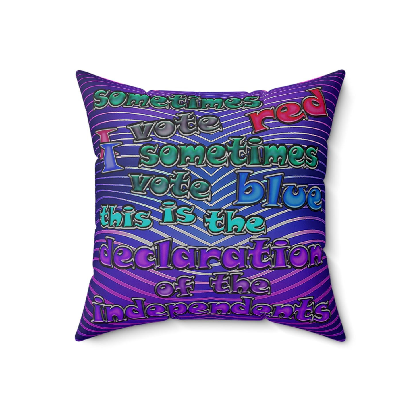 declaration of the independents - Spun Polyester Square Pillow - (purple wave)