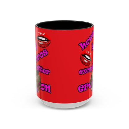 hoes b4 bros - Accent Mug (red)