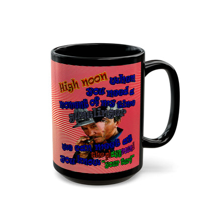 high noon - Black Mug (yellow-orange wave)