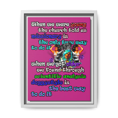 doggystyle - framed canvas art (pink)